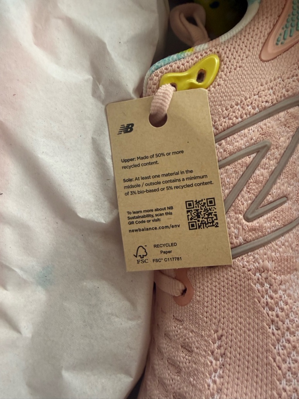 New Balance Fresh Foam x 1080 V12; Pink Haze - Lemonade; Women's Size 7.5 - Picture 5 of 9